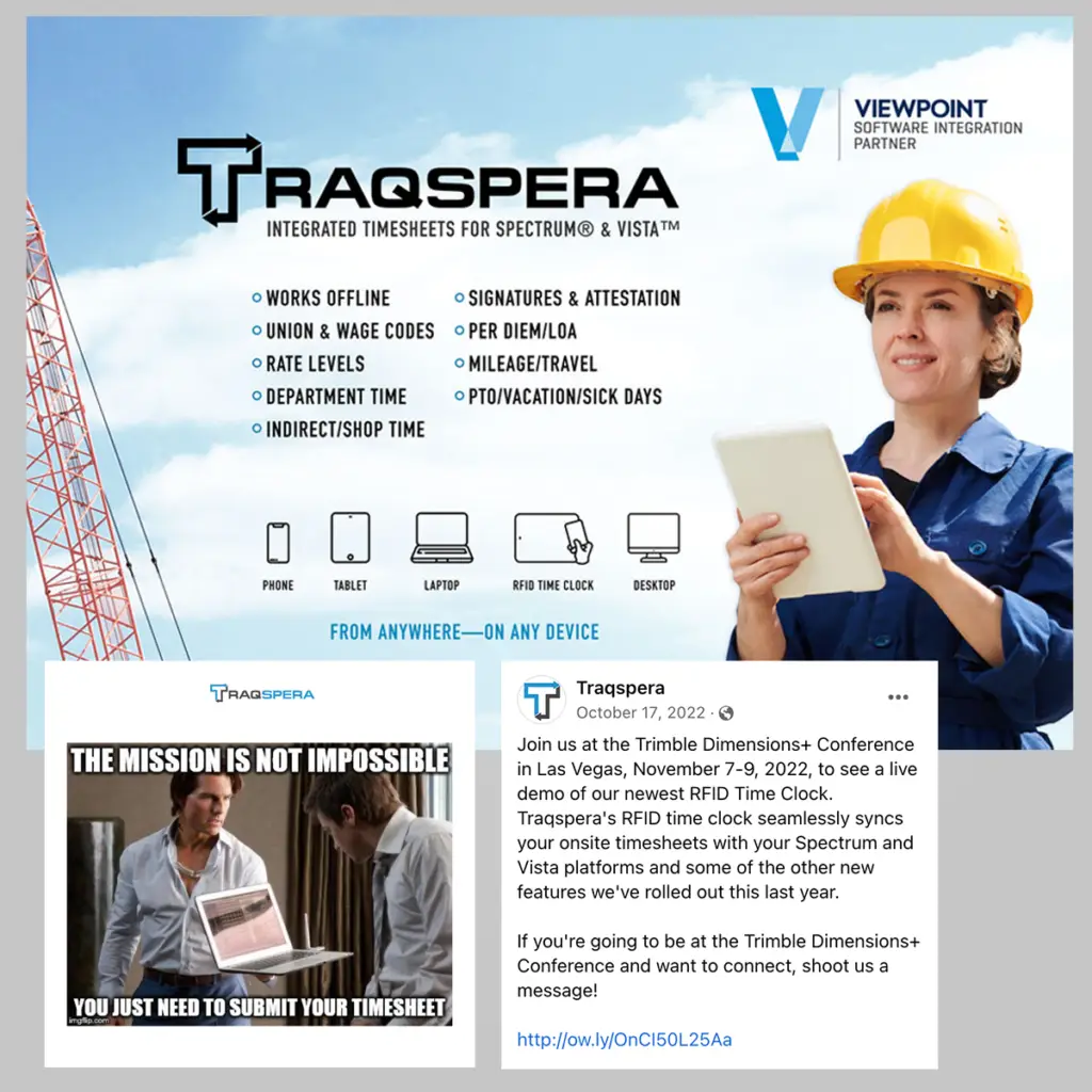 Traqspera's social media examples