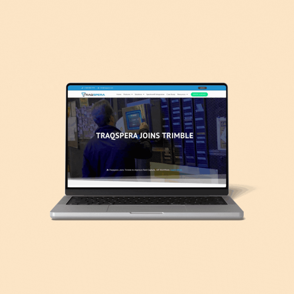 Website mockup for Traqspera created by OKGN Co. Kelowna Marketing Agency owner Beth Taylor